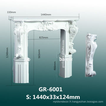 Cheminée moderne en polyuréthane sculptée